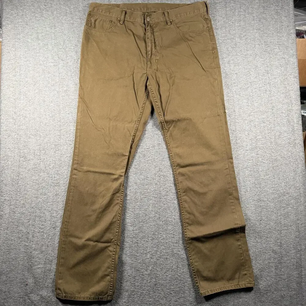 Polo Ralph Lauren Pants Mens 38x33 Brown Cotton Straight 5 Pocket Denim Casual